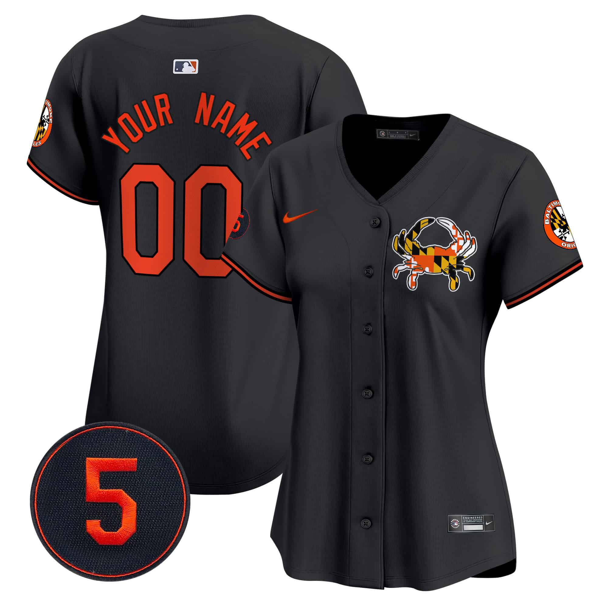 Women Baltimore Orioles Black 2024 Nike Robinson Patch Vapor Premier Limited Custom MLB Jersey style 3->customized mlb jersey->Custom Jersey